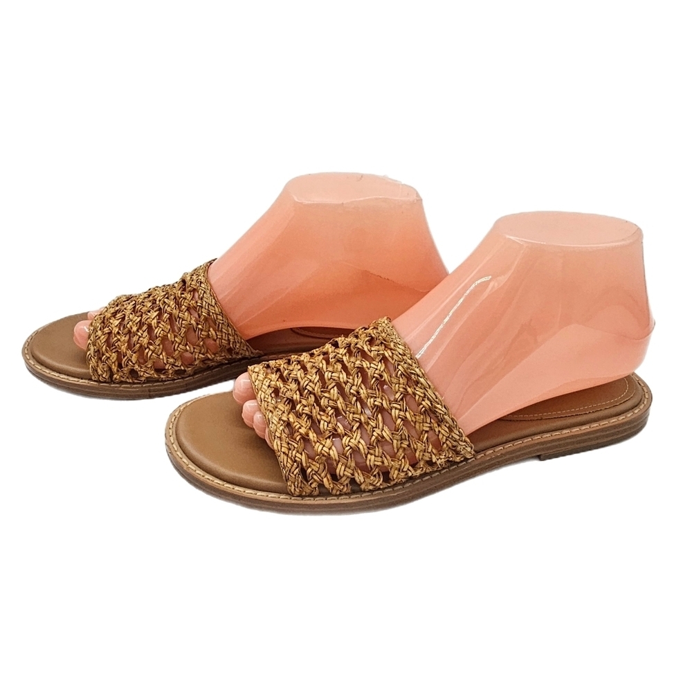Marc Fisher LTD Glynne Women Casual Woven Strap Sandals Size 7.5 Medium Natural